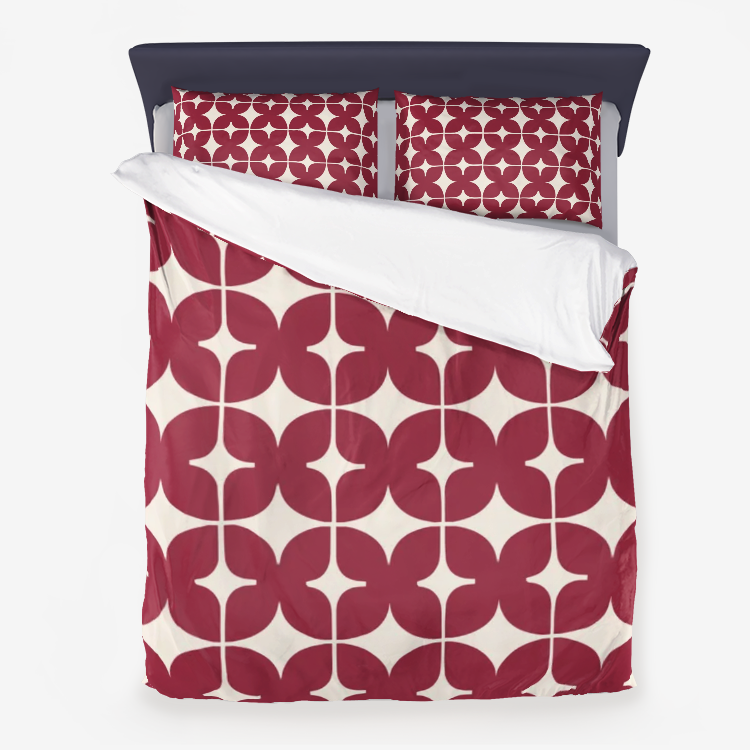 Red Monogram Duvet Cover