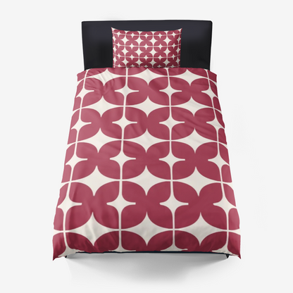 Red Monogram Duvet Cover