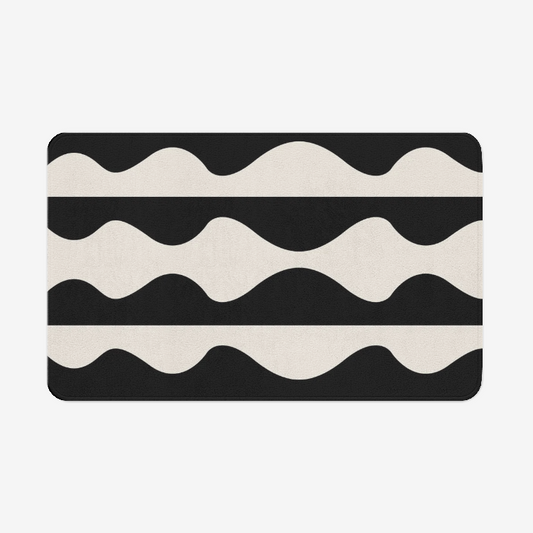 Black and white rug, rug, Wavy Bathroom rug, Black and white bath mat, white rug, rugs, Black and white bathroom rug, bath mat, bath rug, cheap rug,