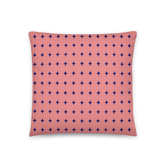 Navy Star Print Pillow