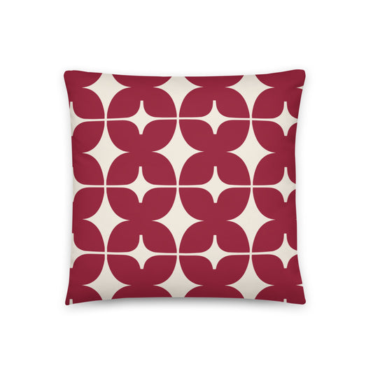 Red Monogram Print Pillow