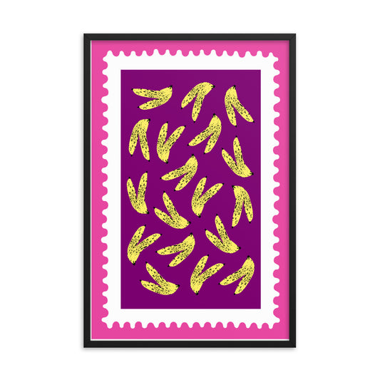 Framed Banana Stamp Art Print